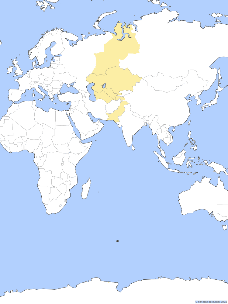 Time zone map of TFT