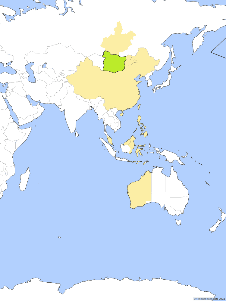 Time zone map of ULAT