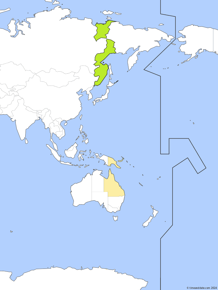 Time zone map of VLAT