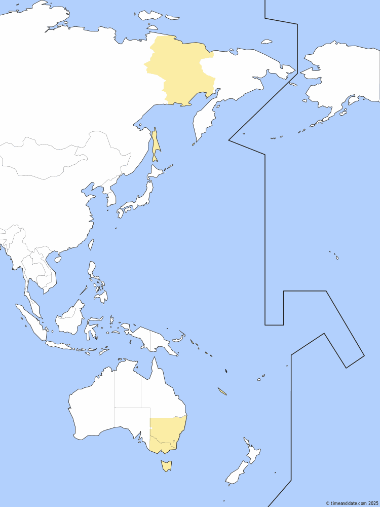 Time zone map of VUT