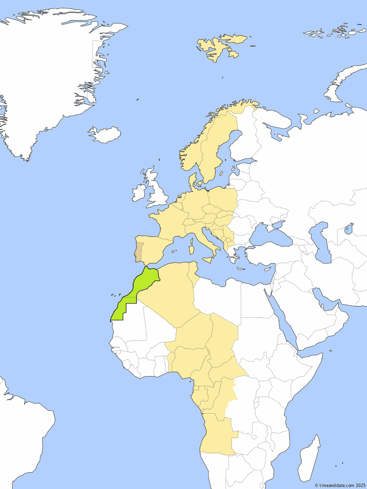 Tidssone kart av WEST