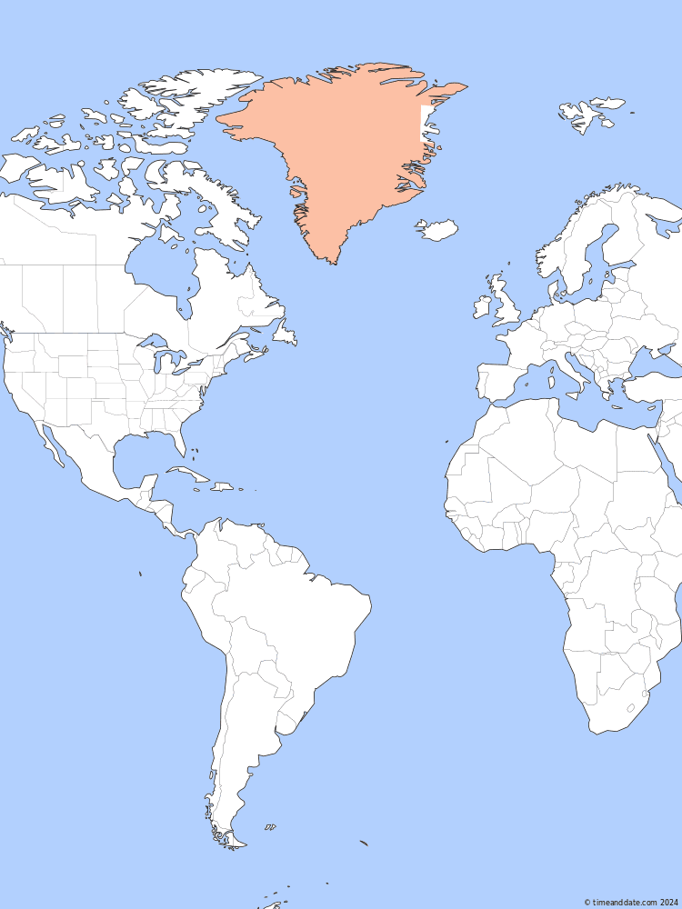 Time zone map of WGT