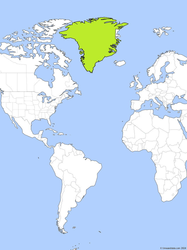 Time zone map of WGT