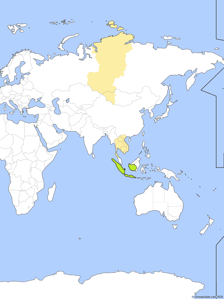 Time zone map of WIB