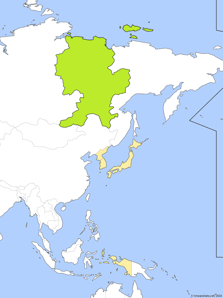 Time zone map of YAKT