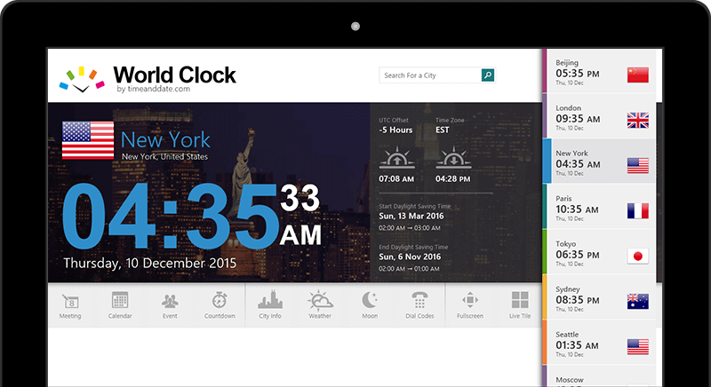 utc clock desktop widget